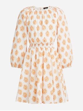 J. Crew Smocked-waist mini dress in gathered floral block print